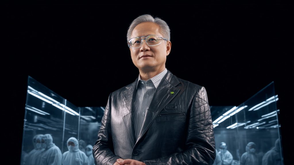 Nvidia Blackwell AI chip wafer being displayed at TSMC Phoenix semiconductor manufacturing facility in Arizona