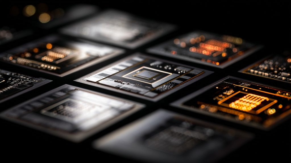 OpenAI Broadcom custom AI chips semiconductor wafers showing circuit patterns for artificial intelligence accelerators