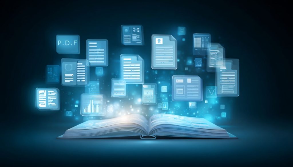 NotebookLM Deep Research interface showing automated research workflow with multiple file types and AI-generated reports