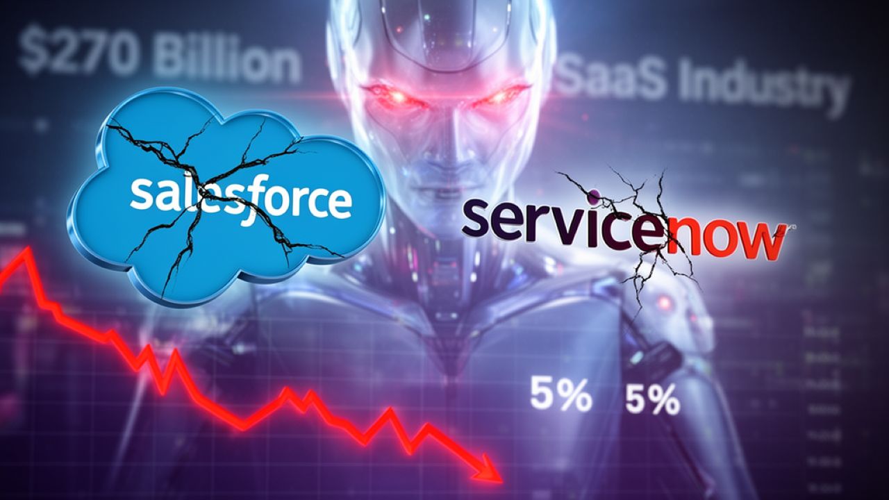 Salesforce and ServiceNow Crash 5% as Anthropic AI Agents Threaten $270 Billion SaaS Industry