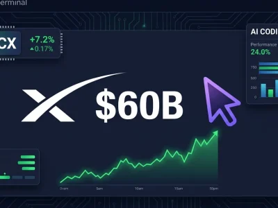 SpaceX logo and Cursor AI logo with 0B deal value on dark financial dashboard background
